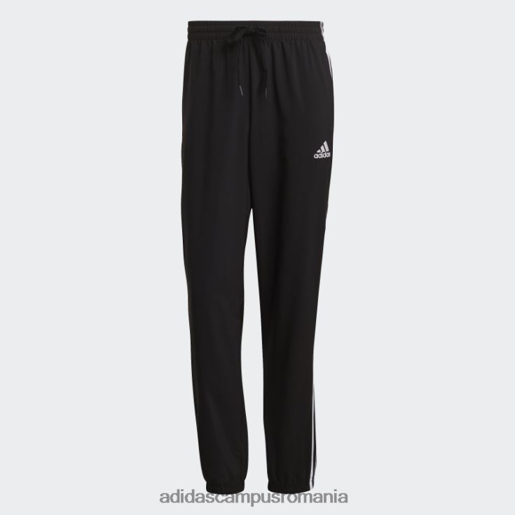 adidas campus romania aeroready essentials manșetă elastică pantaloni cu 3 dungi negri bărbați alb negru J266N21304