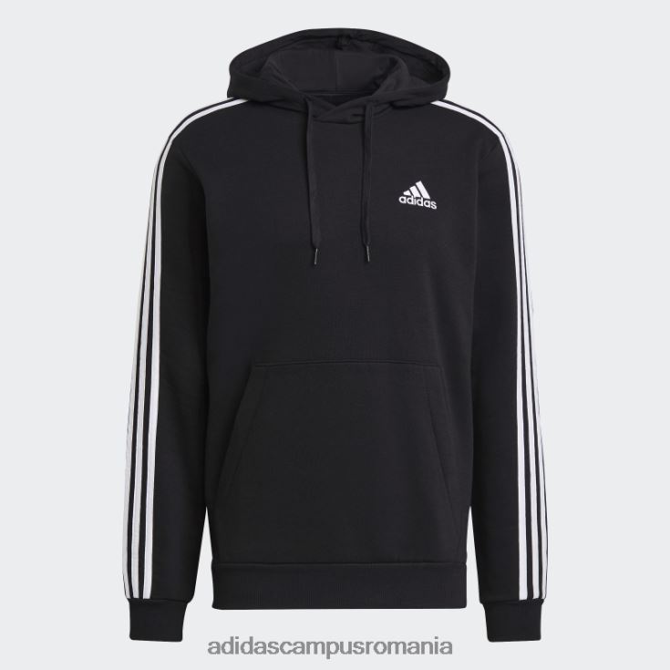 adidas campus romania hanorac cu glugă cu 3 dungi essentials fleece alb bărbați alb negru J266N21587