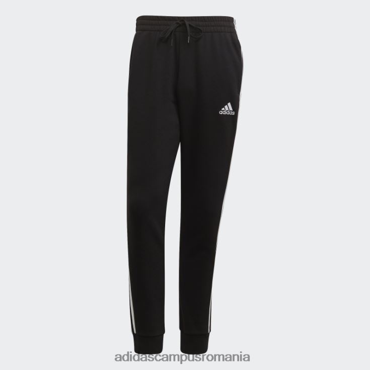 adidas campus romania pantaloni negri cu 3 dungi din lână, cu manșetă conică, adidas bărbați alb negru J266N2819