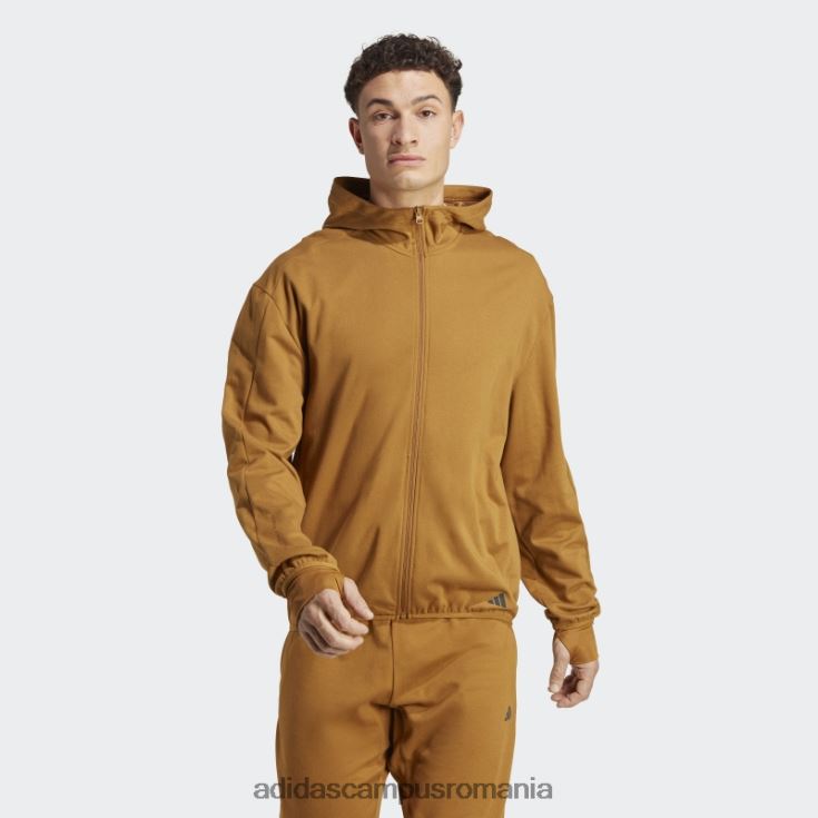 adidas campus romania Antrenament de bază yoga aeroready hanoraș cu fermoar complet bronz bărbați bronz/negru J266N25275