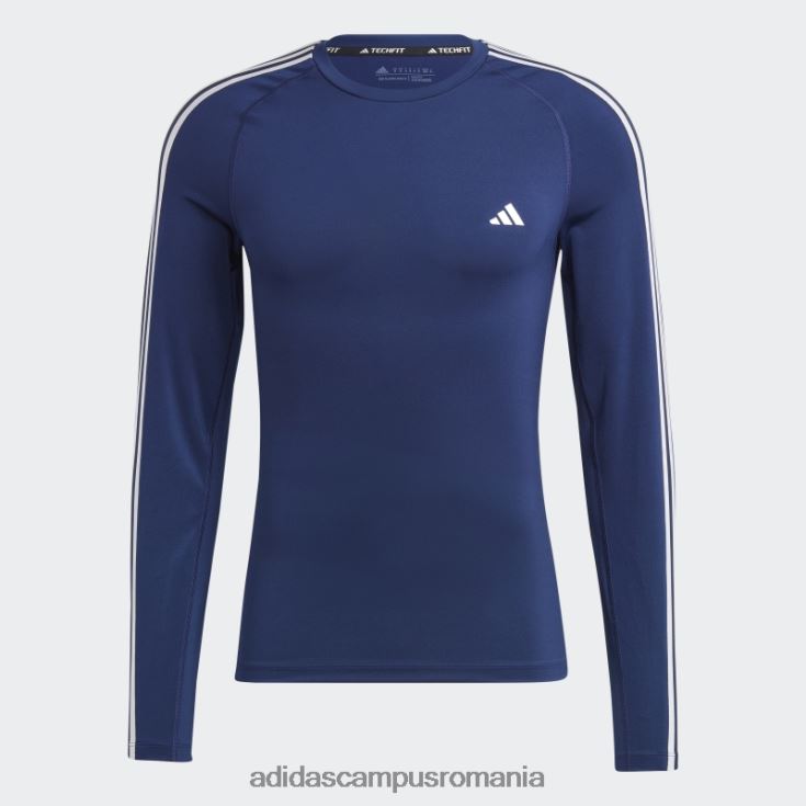 adidas campus romania Bluză adidas cu mânecă lungă de antrenament techfit cu 3 dungi albastru închis bărbați albastru inchis J266N213311