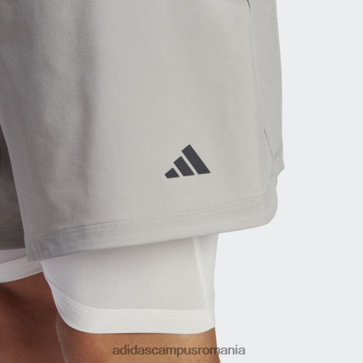 adidas campus romania Pantaloni scurți 2-în-1 pentru antrenament yoga mgh, gri solid bărbați mgh solid gri/alb J266N214494