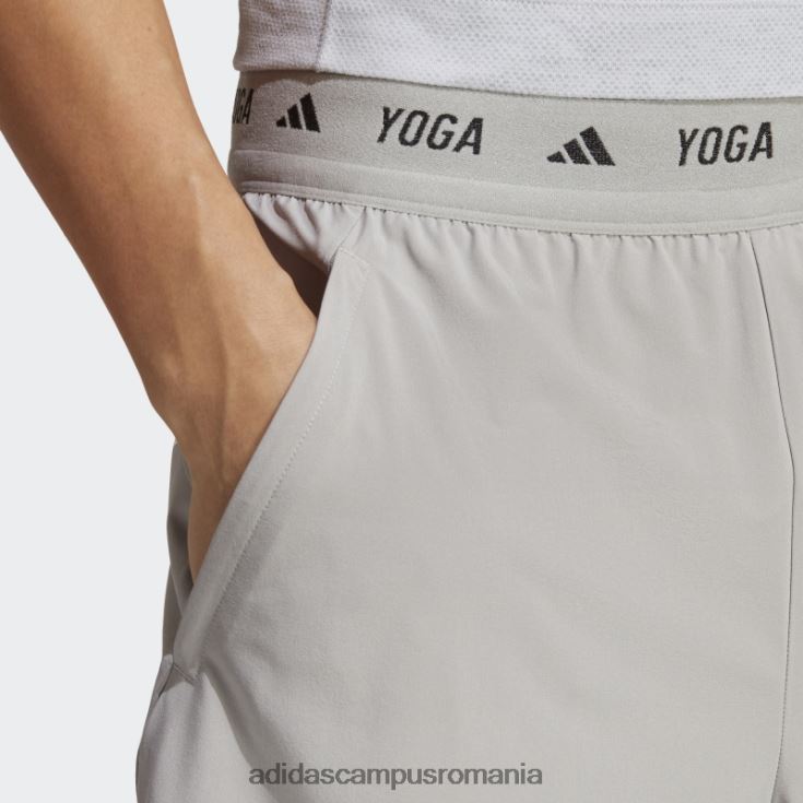 adidas campus romania Pantaloni scurți 2-în-1 pentru antrenament yoga mgh, gri solid bărbați mgh solid gri/alb J266N214494