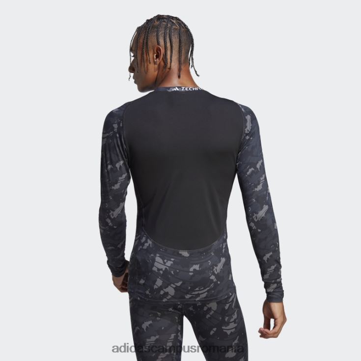 adidas campus romania Top negru de antrenament cu mâneci lungi cu imprimeu techfit peste tot bărbați negru J266N213601