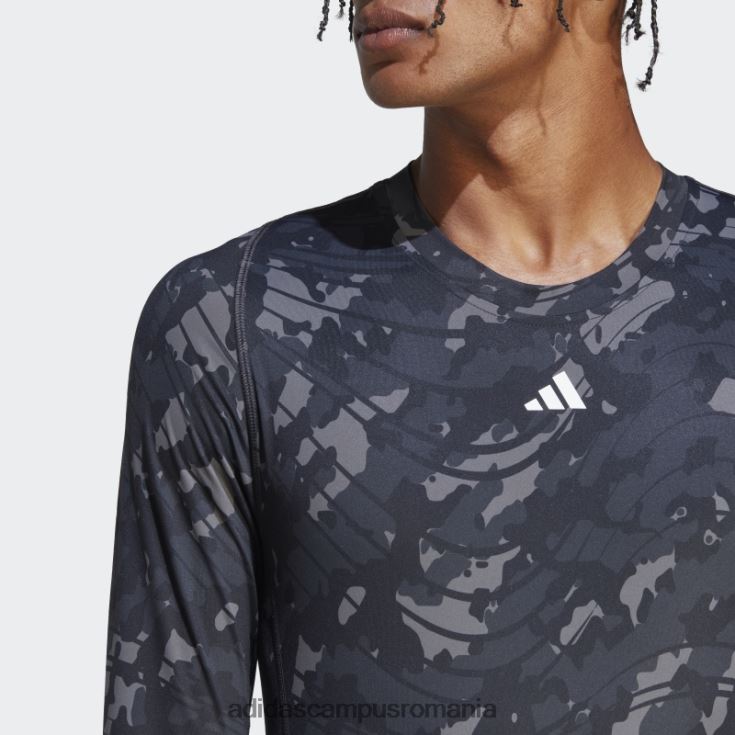 adidas campus romania Top negru de antrenament cu mâneci lungi cu imprimeu techfit peste tot bărbați negru J266N213601