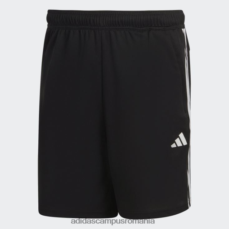 adidas campus romania Train essentials pantaloni scurți de antrenament din piqué cu 3 dungi negru bărbați alb negru J266N2992