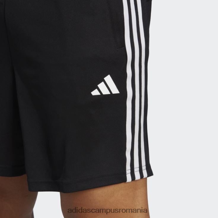 adidas campus romania Train essentials pantaloni scurți de antrenament din piqué cu 3 dungi negru bărbați alb negru J266N2992