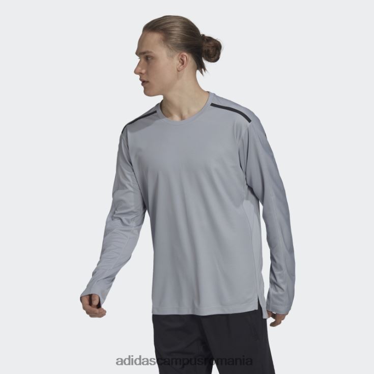 adidas campus romania Tricou adidas cu mânecă lungă acoperit cu PU pentru antrenament argintiu bărbați argint J266N214925