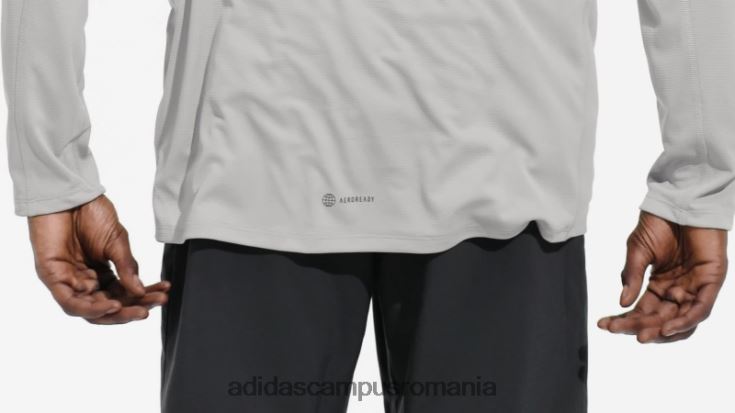 adidas campus romania Tricou cu mânecă lungă cu imprimeu pu pentru antrenament gri solid bărbați mgh gri solid J266N25212