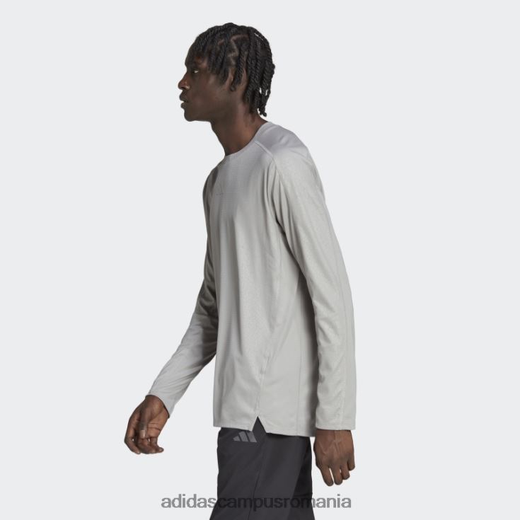 adidas campus romania Tricou cu mânecă lungă cu imprimeu pu pentru antrenament gri solid bărbați mgh gri solid J266N25212