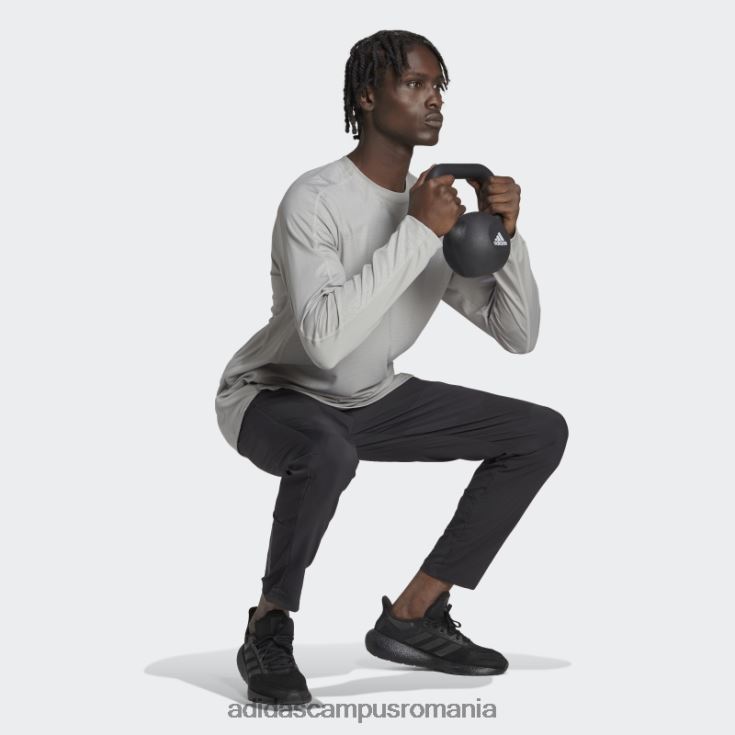 adidas campus romania Tricou cu mânecă lungă cu imprimeu pu pentru antrenament gri solid bărbați mgh gri solid J266N25212