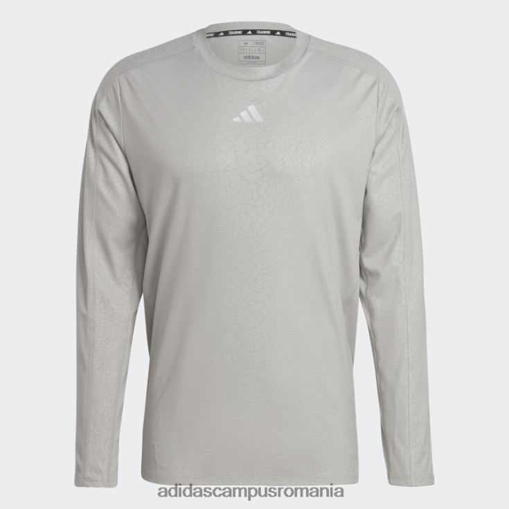 adidas campus romania Tricou cu mânecă lungă cu imprimeu pu pentru antrenament gri solid bărbați mgh gri solid J266N25212