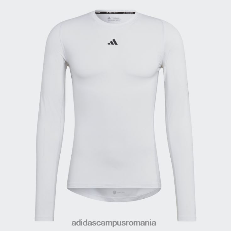 adidas campus romania Tricou cu mânecă lungă de antrenament techfit alb bărbați alb J266N26374