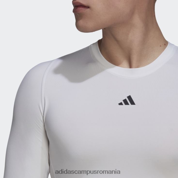 adidas campus romania Tricou cu mânecă lungă de antrenament techfit alb bărbați alb J266N26374