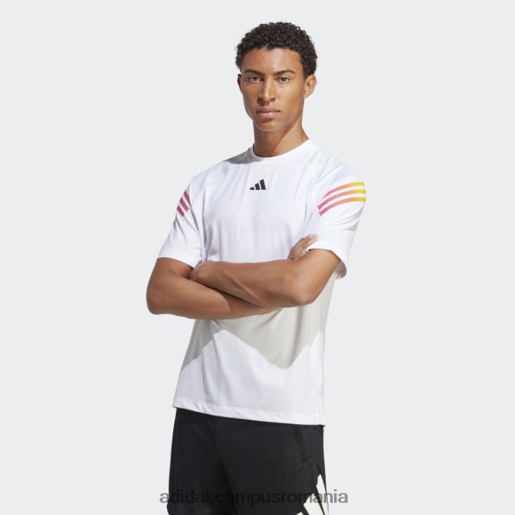 adidas campus romania Tricou de antrenament cu 3 dungi cu icoane trenuri albe bărbați alb J266N25909