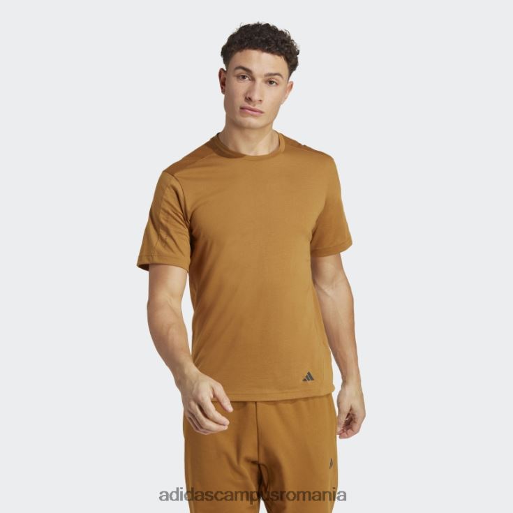 adidas campus romania Tricou de antrenament cu bază de yoga din bronz bărbați bronz/carbon J266N25440