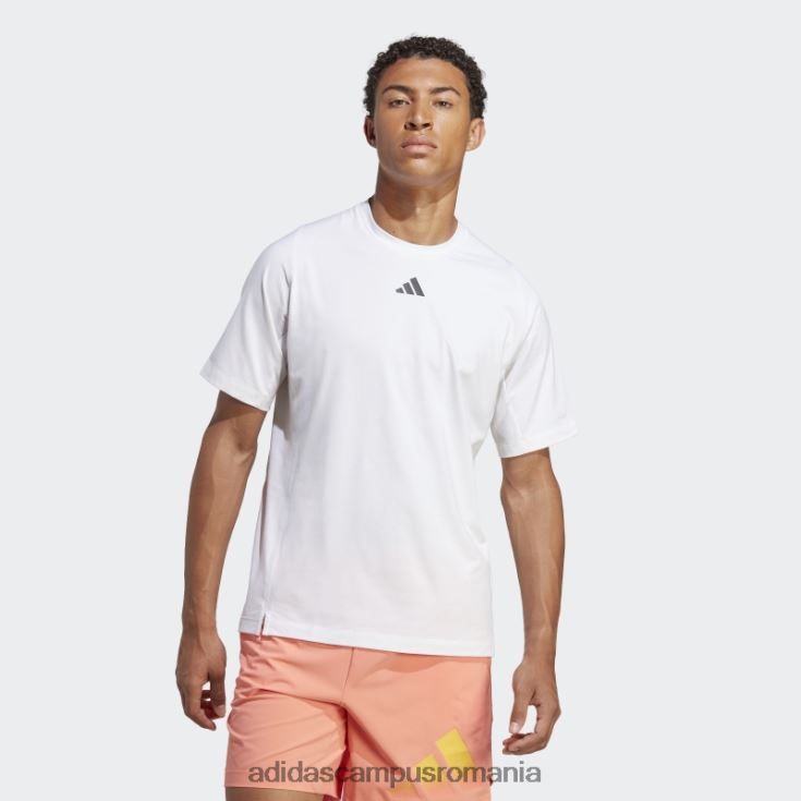 adidas campus romania Tricou de antrenament cu logo-ul cu 3 bare cu icoane tren alb bărbați alb J266N25638