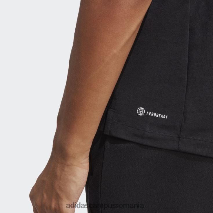 adidas campus romania Tricou de antrenament cu logo-ul cu 3 bare cu iconițe de tren negru adidas bărbați negru J266N25565