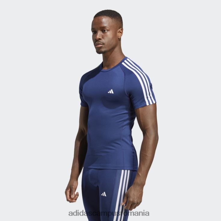 adidas campus romania Tricou de antrenament techfit cu 3 dungi albastru închis bărbați albastru inchis J266N213412