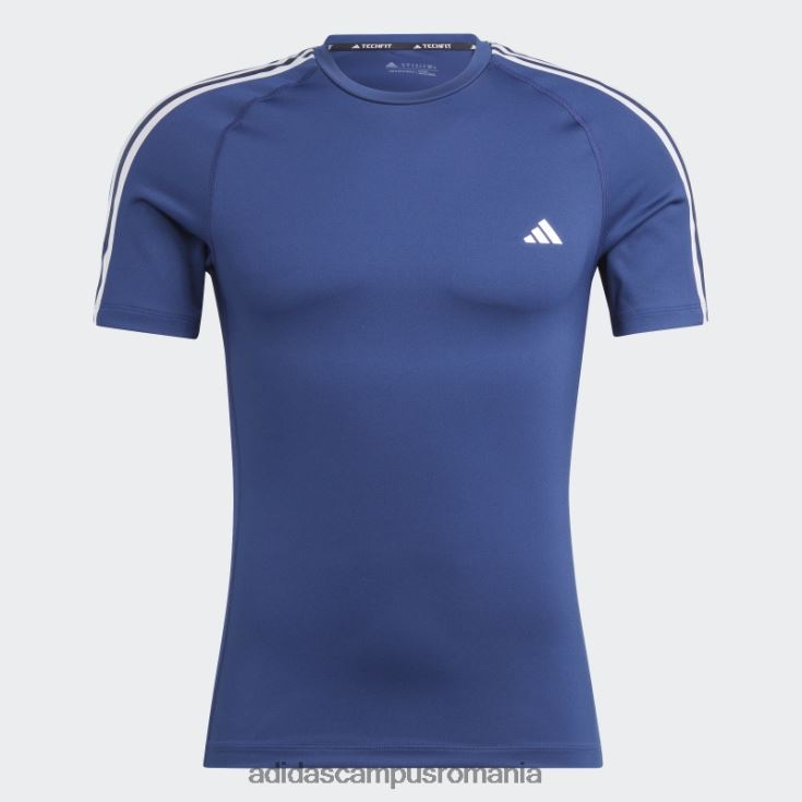 adidas campus romania Tricou de antrenament techfit cu 3 dungi albastru închis bărbați albastru inchis J266N213412