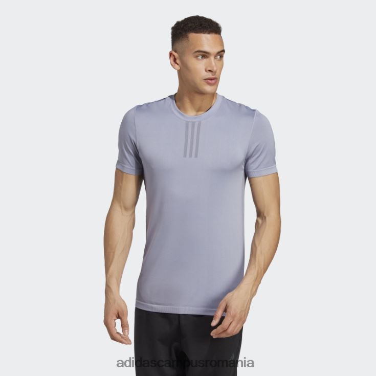 adidas campus romania aeroknit yoga base tricou de antrenament fără cusături violet argintiu bărbați violet argintiu/carbon J266N214323