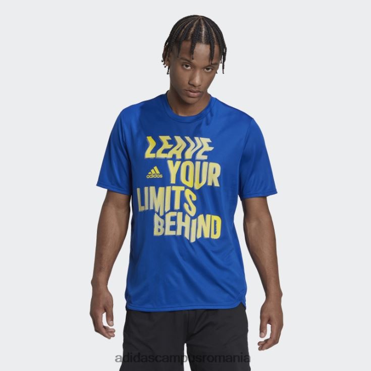 adidas campus romania albastru regal conceput pentru mișcare aeroready hiit slogan tricou de antrenament adidas bărbați albastru regal J266N214865