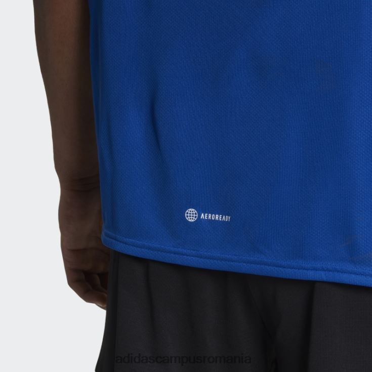 adidas campus romania albastru regal conceput pentru mișcare aeroready hiit slogan tricou de antrenament adidas bărbați albastru regal J266N214865