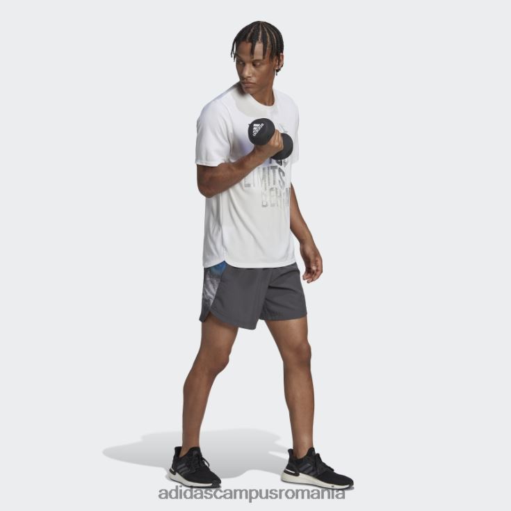 adidas campus romania conceput pentru mișcare aeroready hiit slogan tricou antrenament alb bărbați alb J266N214804
