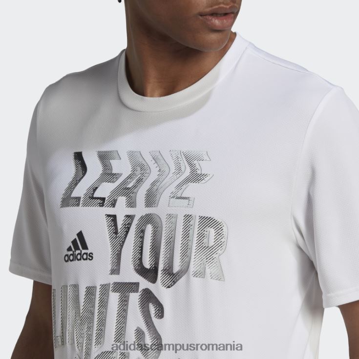 adidas campus romania conceput pentru mișcare aeroready hiit slogan tricou antrenament alb bărbați alb J266N214804