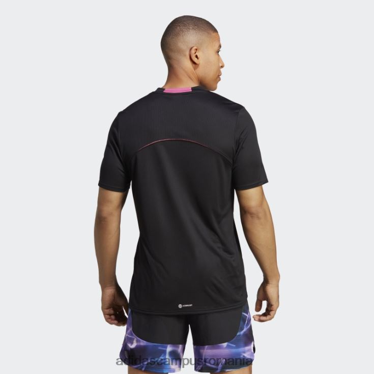 adidas campus romania conceput pentru mișcare hiit antrenament tricou negru bărbați negru/fucsia J266N25042