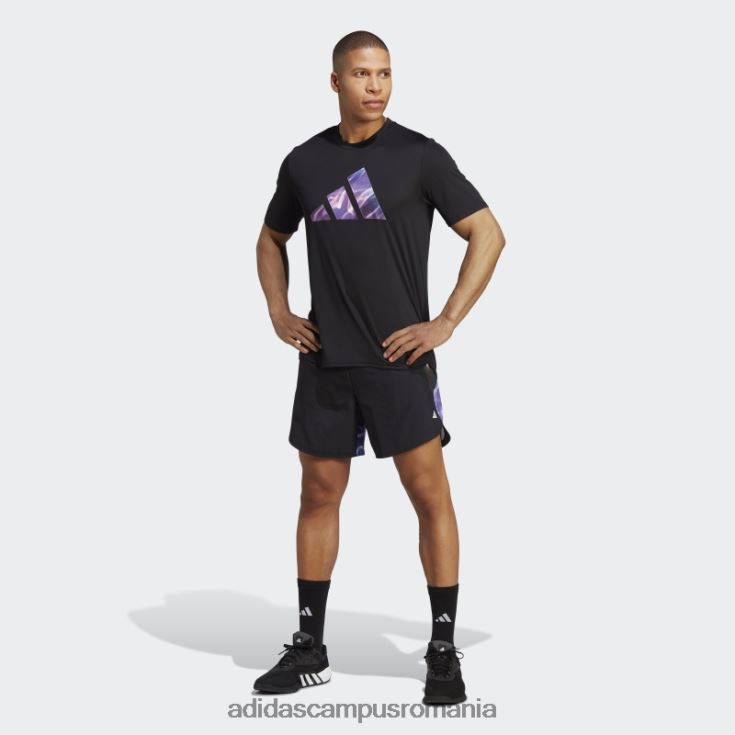 adidas campus romania conceput pentru mișcare hiit antrenament tricou negru bărbați negru/fucsia J266N25042