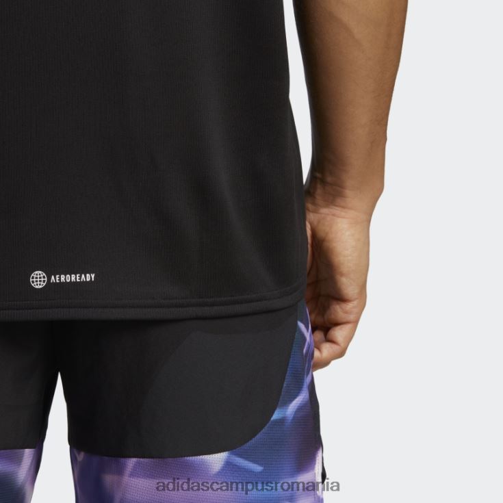 adidas campus romania conceput pentru mișcare hiit antrenament tricou negru bărbați negru/fucsia J266N25042