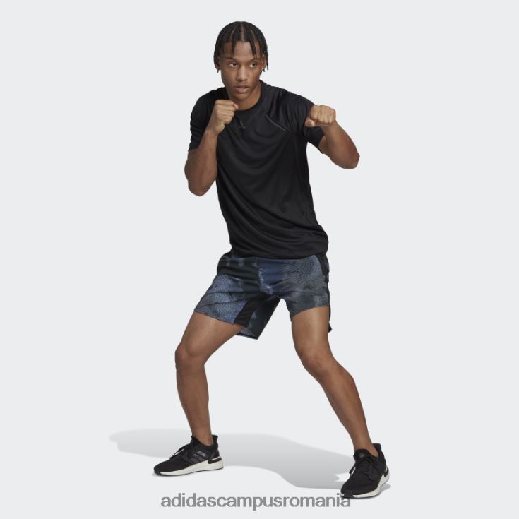 adidas campus romania d4t hiit pantaloni scurți de antrenament cu imprimeu peste tot negru fashion bărbați multicolor/negru J266N27143