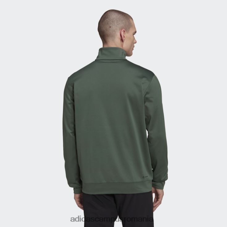 adidas campus romania green oxide aeroready joc și du-te mic logo cu jumătate de fermoar bărbați oxid verde/negru J266N27121