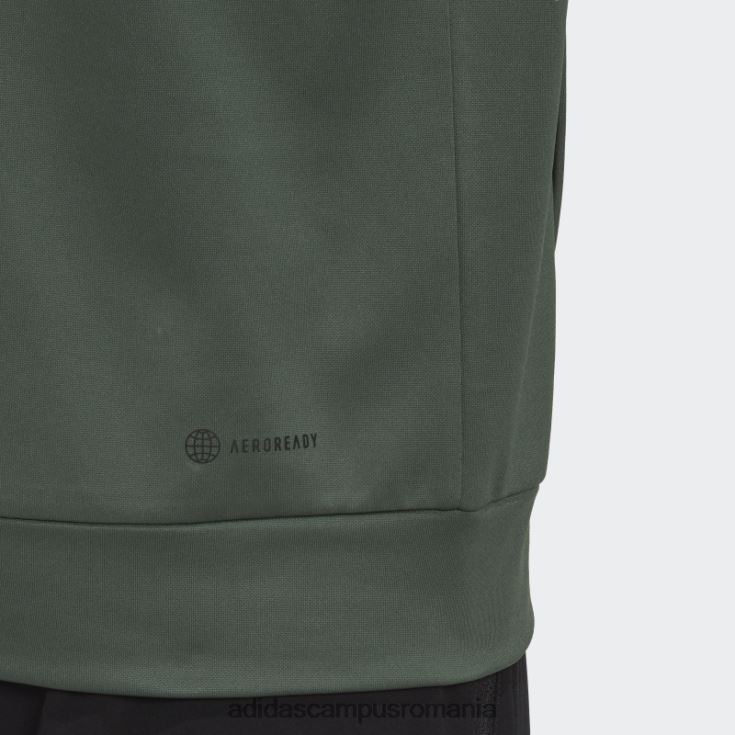 adidas campus romania green oxide aeroready joc și du-te mic logo cu jumătate de fermoar bărbați oxid verde/negru J266N27121