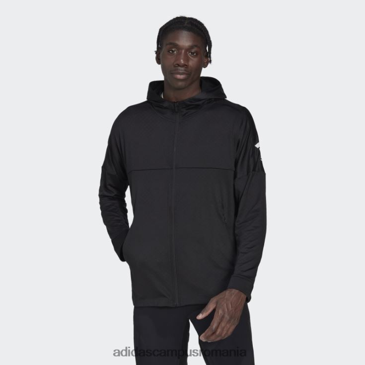 adidas campus romania hanorac cald, negru, cu fermoar complet pentru antrenament bărbați negru J266N21303