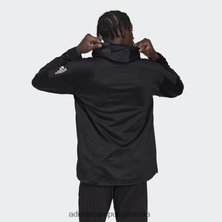 adidas campus romania hanorac cald, negru, cu fermoar complet pentru antrenament bărbați negru J266N21303