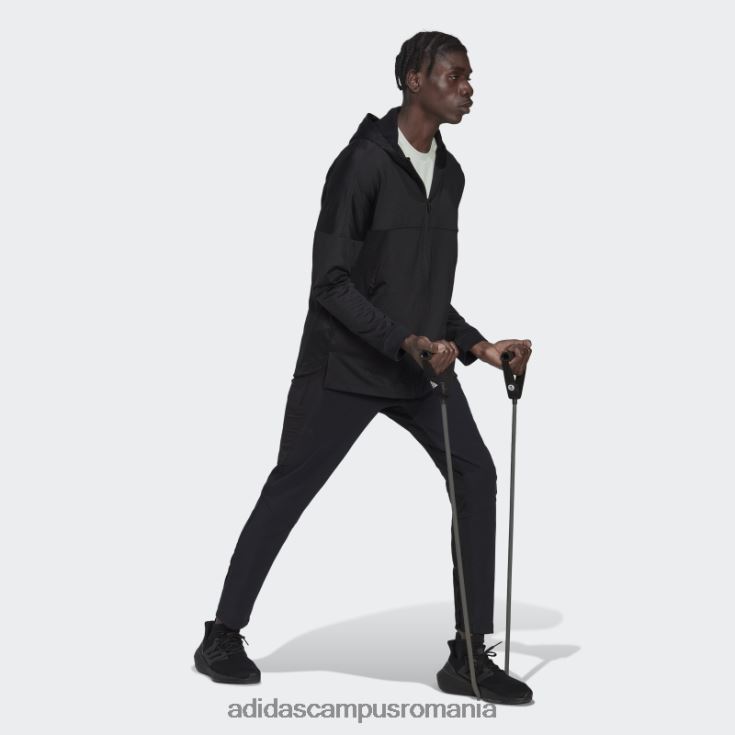adidas campus romania hanorac cald, negru, cu fermoar complet pentru antrenament bărbați negru J266N21303