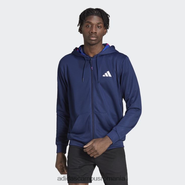 adidas campus romania jachetă de antrenament sezonieră, cu fermoar, albastru închis bărbați albastru închis/alb J266N24930