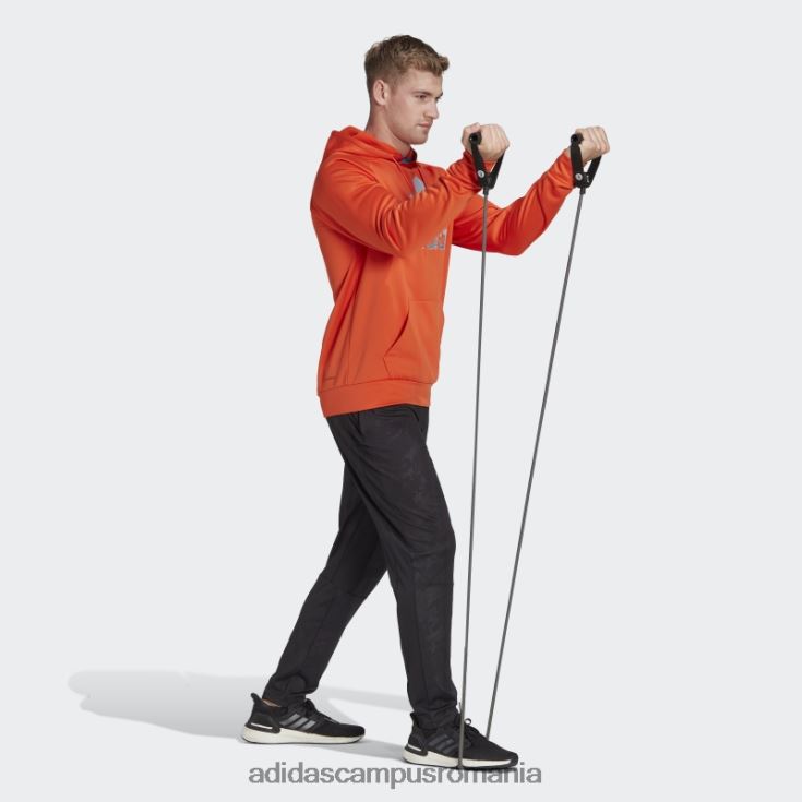 adidas campus romania joc aeroready și du-te cu hanorac cu logo mare portocaliu bărbați portocale J266N25684