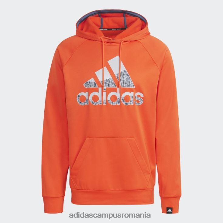 adidas campus romania joc aeroready și du-te cu hanorac cu logo mare portocaliu bărbați portocale J266N25684
