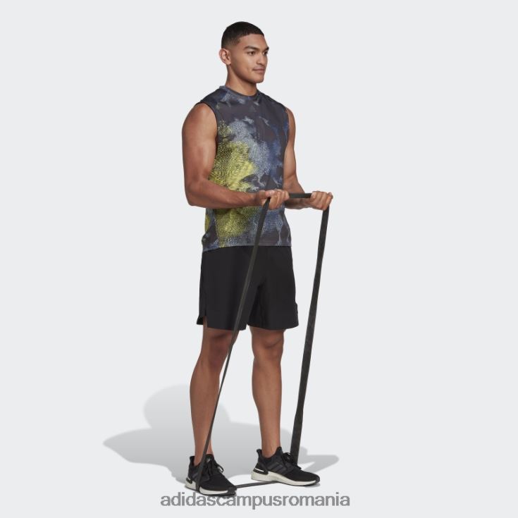 adidas campus romania maiou de antrenament cu imprimeu hiit, galben bărbați multicolor/galben J266N214905