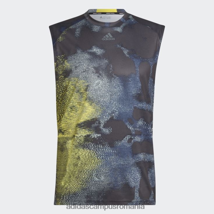 adidas campus romania maiou de antrenament cu imprimeu hiit, galben bărbați multicolor/galben J266N214905