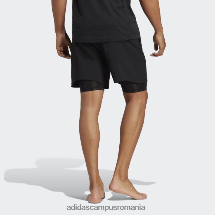 adidas campus romania pantaloni scurți 2-în-1 pentru antrenament yoga negru bărbați negru J266N24909