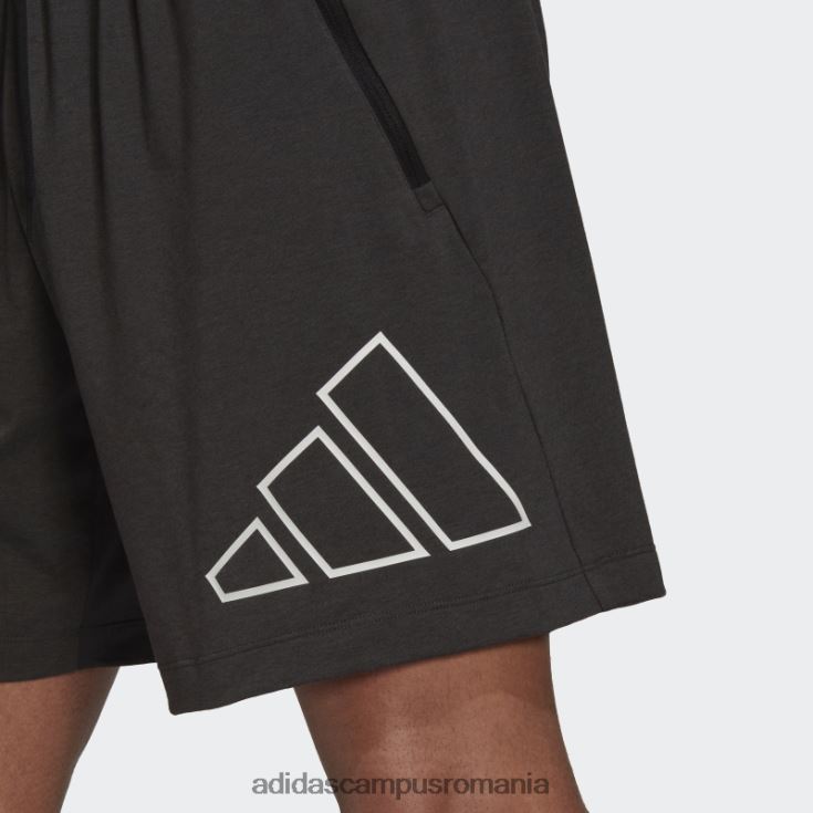 adidas campus romania pantaloni scurți de antrenament cu 3 bare cu iconițe de tren negre bărbați negru J266N27234