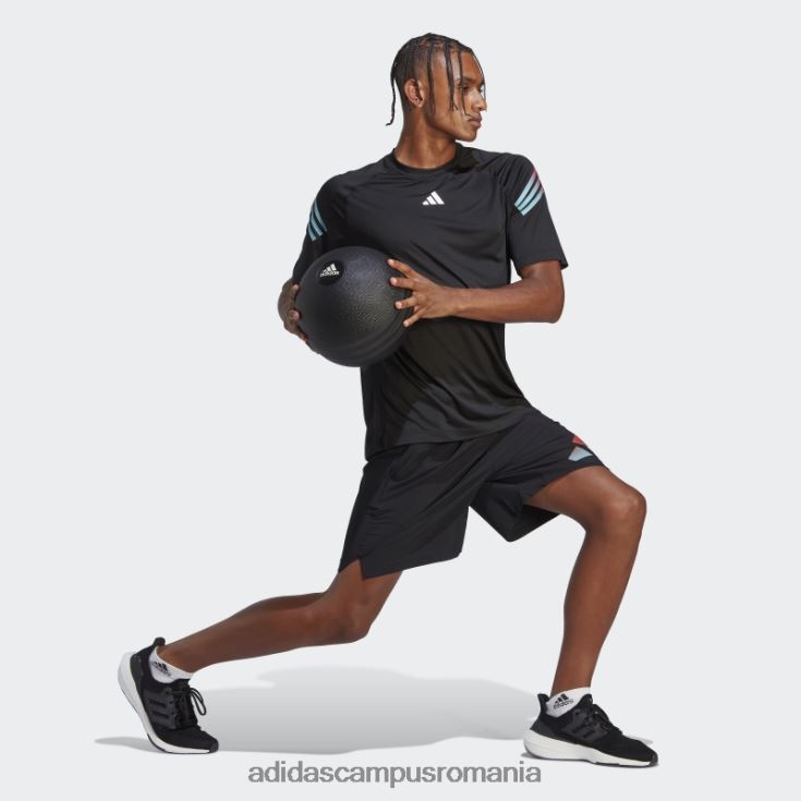 adidas campus romania pantaloni scurți de antrenament cu 3 dungi cu iconițe de tren negre bărbați negru J266N24918