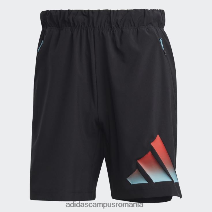 adidas campus romania pantaloni scurți de antrenament cu 3 dungi cu iconițe de tren negre bărbați negru J266N24918