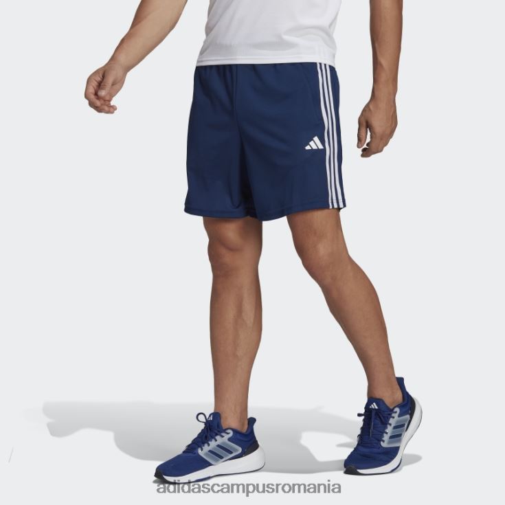 adidas campus romania pantaloni scurți de antrenament cu trei dungi din piqué, albastru închis bărbați albastru închis/alb J266N21169