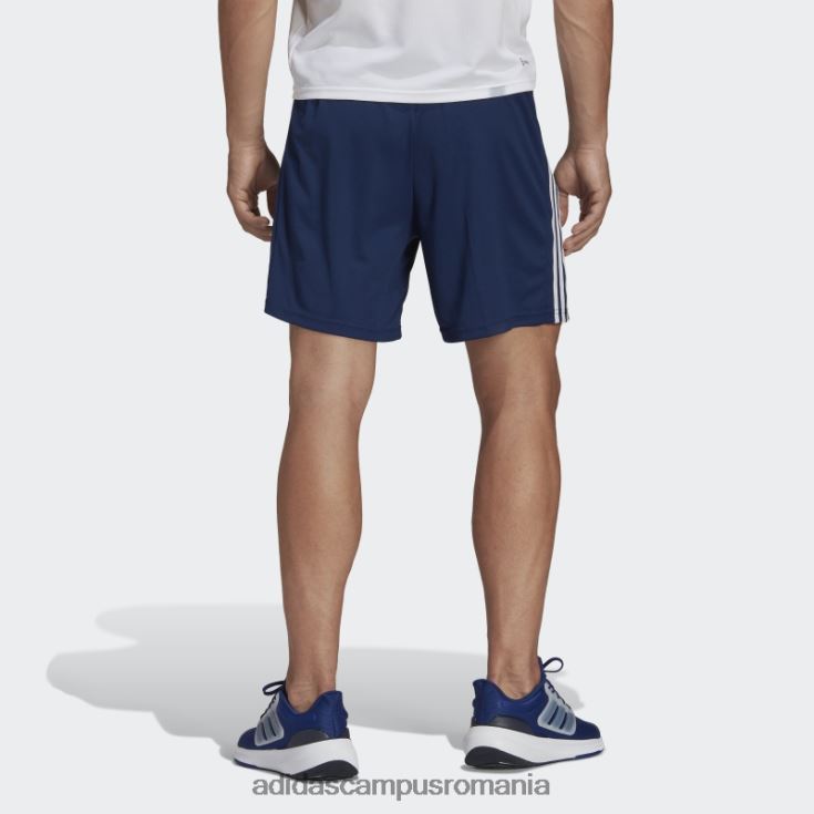 adidas campus romania pantaloni scurți de antrenament cu trei dungi din piqué, albastru închis bărbați albastru închis/alb J266N21169