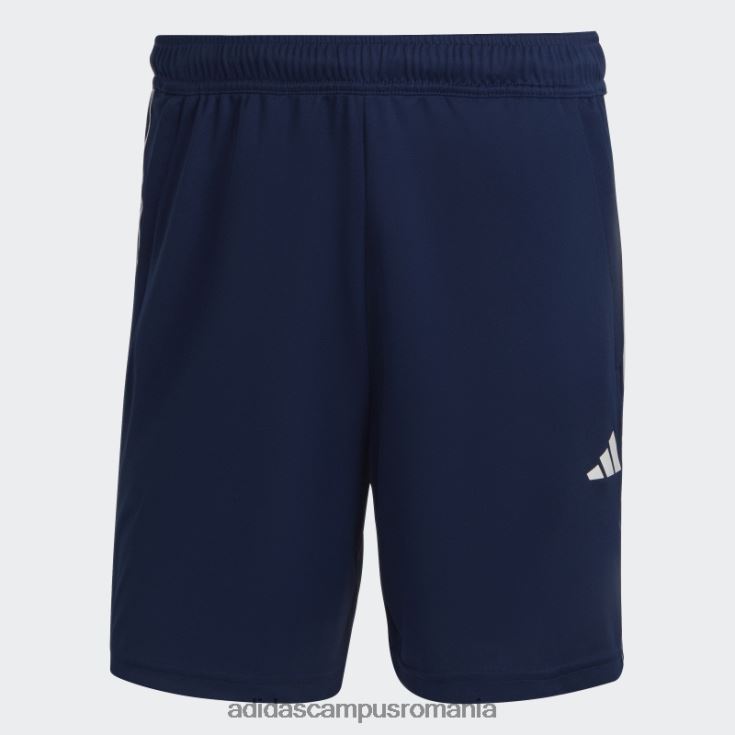 adidas campus romania pantaloni scurți de antrenament cu trei dungi din piqué, albastru închis bărbați albastru închis/alb J266N21169